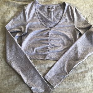 ASOS 4045 rouched long sleeve crop top